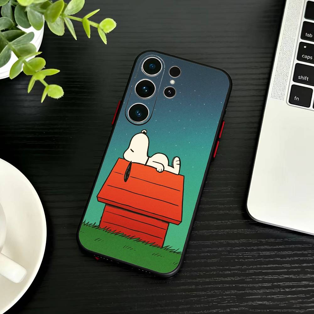 E-Snoopy Phone Case For Samsung S26,S25,S24,S23,S22,S21,S20,Plus,Fe,Lite,Others Black Cover