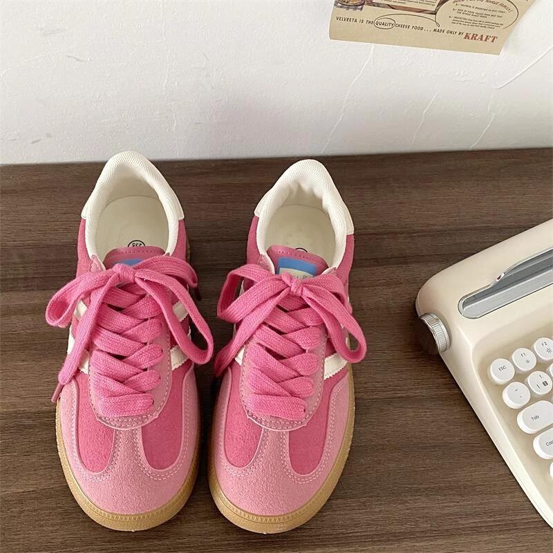 Two Bars Niche Retro Women's Little White Shoes Spring New Casual Sports Board Shoes Trend