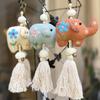 Handmade Elephant Pendant Macaron Color Car Hanging Ornament Thai Fabric Elephant Doll  Car Pendant