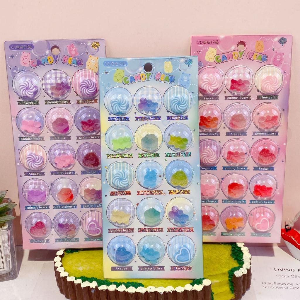 1Pcs 3D Relief Sticker Candy Crystal Butterfly Star Sticker Diy Scrapbook Notebook Decorative Sticker Reward Gift