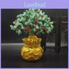 Exquisite Feng Shui Money Tree Featuring Yellow Citrine And Amethyst Crystal Leaves