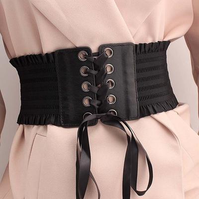 Polyester Wide Corset Waistband Adjustable Elastic High Wide Belt  Party