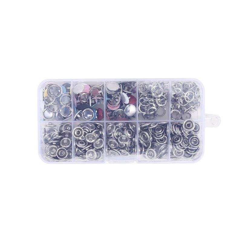 Clothing Button Set Multicolored Solid Buckles+Pliers Set Metal Snap Button Replaceable Clothing Buttons