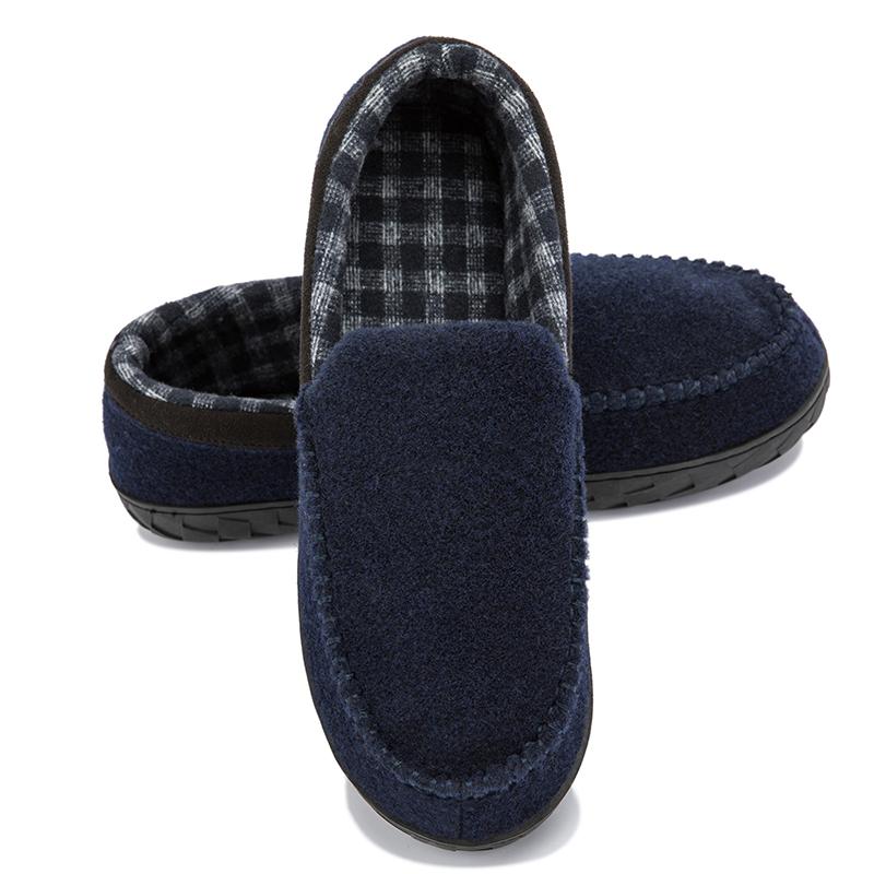 Men Cotton Slippers Microsuede Moccasins Shoes for Men Slip-On Flat Shoes with Memory Foam Sole Indoor Outdoor Casual Loafers