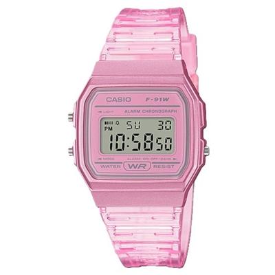 Youth Pink Resin Digital F-91WS-4 F91WS-4 Unisex Watch