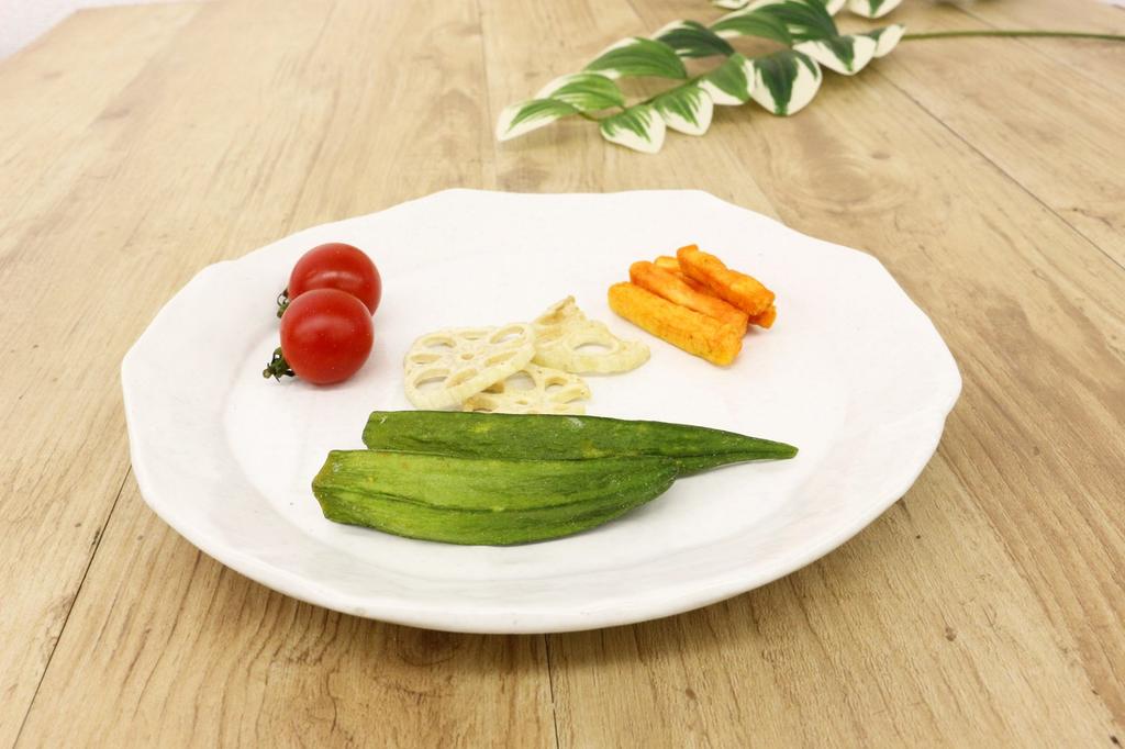 Mino Ware Japanese Cafe Series Wave Flower Large Plates, White, Set of 10 (Size: 21cm x 20.5cm x 2.4cm)