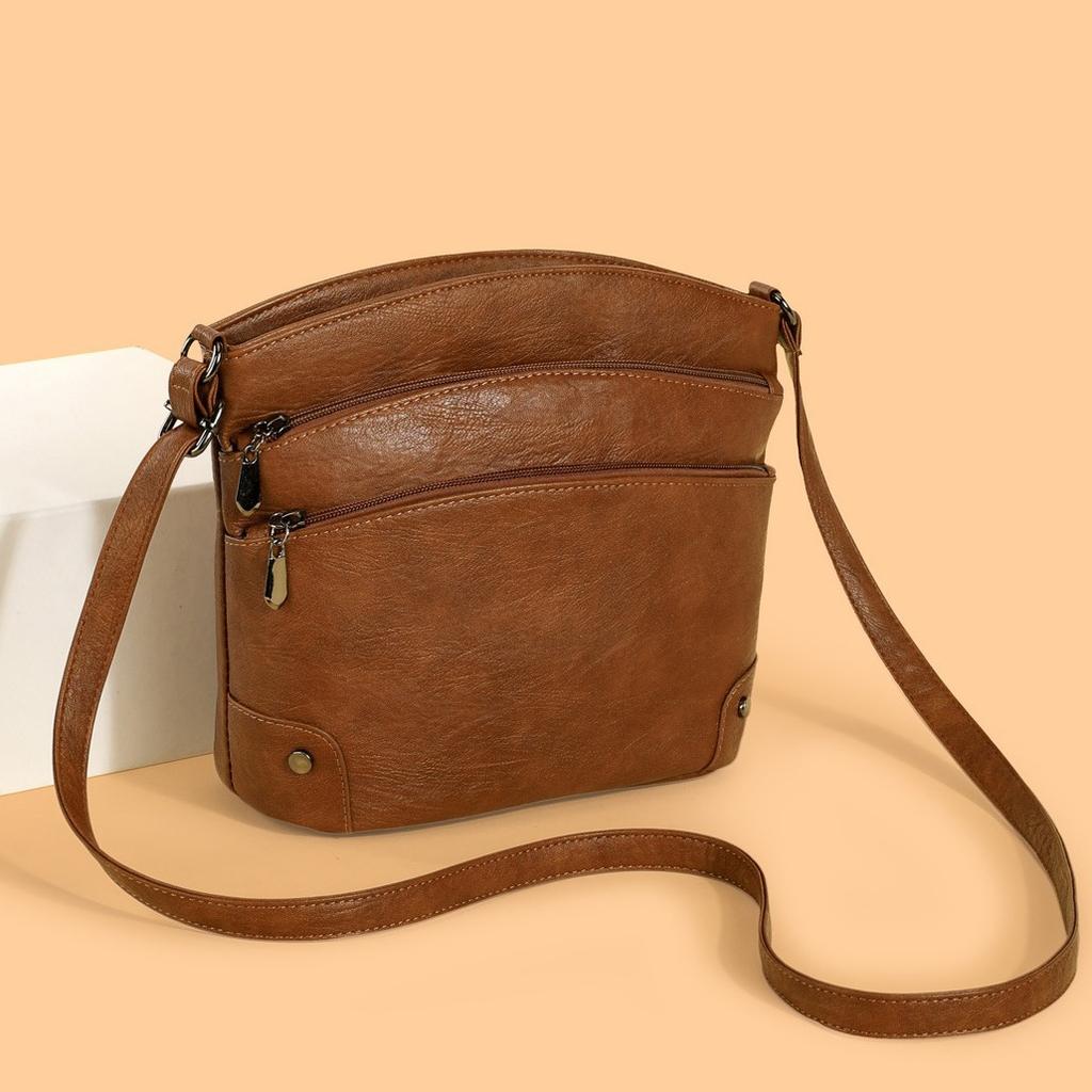 Enkel Hinkväska, Flerlagers Vardagsväska, Nischad Design, Enkel Axelväska/Crossbodyväska