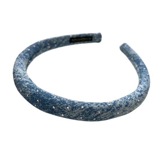 

Women Headband Sparkling Rhinestones Bowknot Decor Hair Hoop Versatile Hair Decoration Party Outing Gatherings Hair Accessory 4 светло-синий