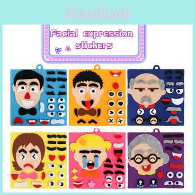 Emotion-changing Felt Puzzle Kit For Kids Diy Non-woven Material With Facial Features