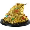 Statua Rana Portafortuna Feng Shui Rospo Rana a Tre Zampe Statuette su Monete Cinesi Lingotto d'Oro Amuleto Buona Fortuna Fortuna Ricchezza Decorazione Auto