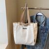 Couple Simple Commute Class Canvas Bag Female College Student Casual Versatile Tote Bag Korean Large-Capacity Shopping Bag