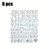 1Set/6pcs Handwritten Alphabet Sticker Sands Silver Sands Shiny Stout Waterproof Gift Greeting Card DIY Alphanumeric Sticker