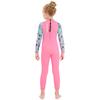 Girls Wetsuit Long Sleeve Diving Swimsuit with Back Zipper Quick Dry One Piece Surf Suit for Water Sports