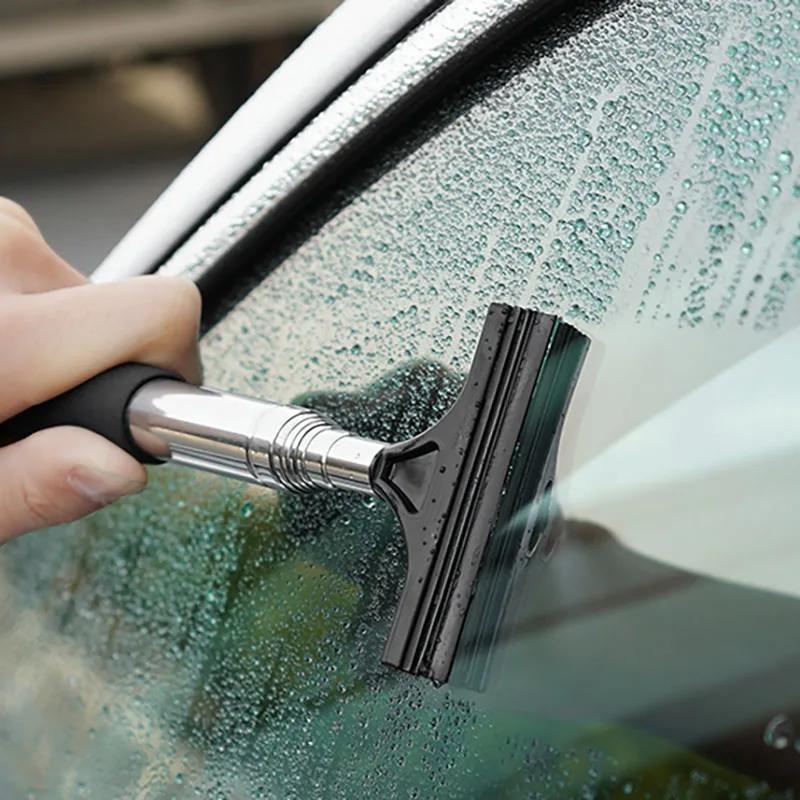 Retractable Car Rearview Mirror Wiper Cleaning Brush Tool, Extendable Long Handle for Windshield Side Window Sunroof Auto Accessories