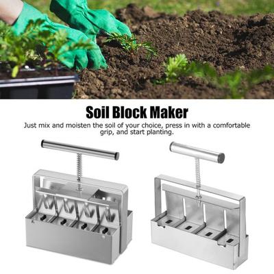 Cell Soil Block Maker 4-Cell/8-Cell Aluminum Alloy Soil Block Mold Manual Soil Blocking Tool