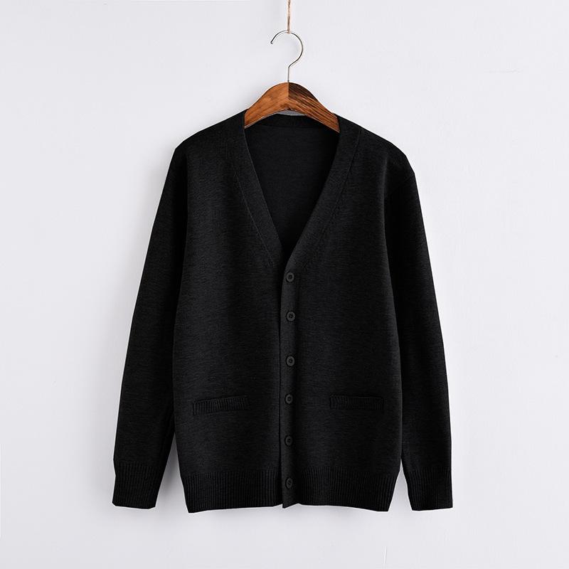 Japanischer Herbst/Winter V-Ausschnitt JK Cardigan: Pullover im Akademiker-Stil mit langen Ärmeln