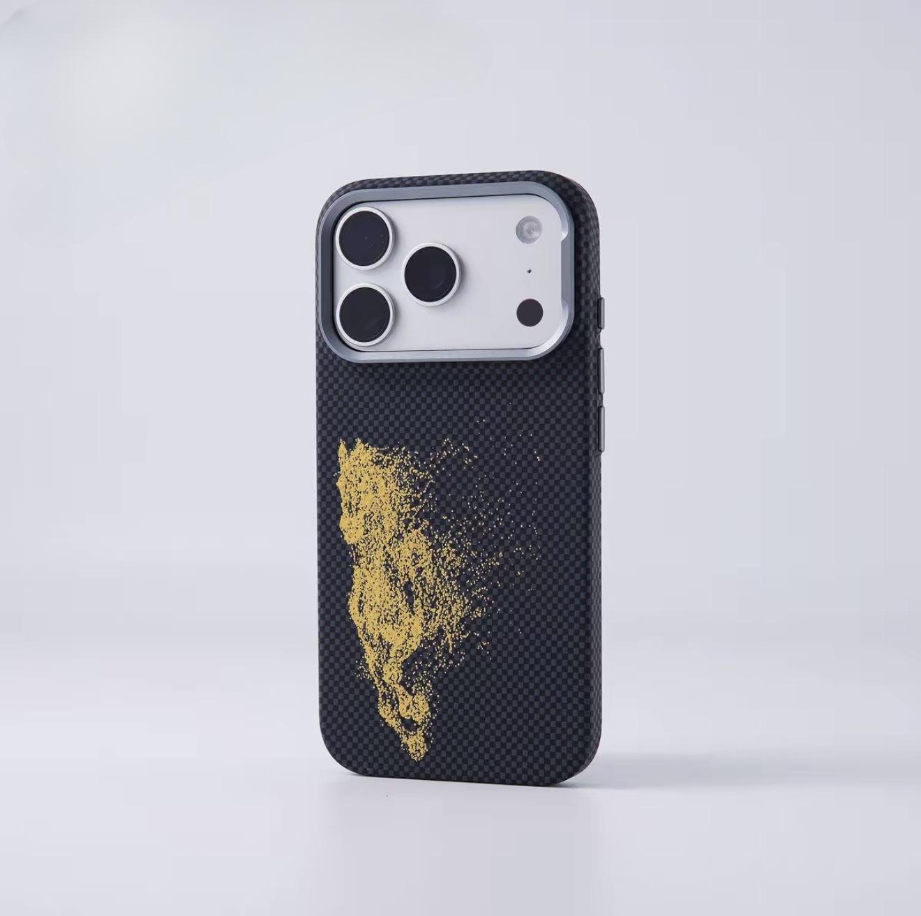 Red Hare Kevlar Texture Magnetic Case for iPhone 17/16/15 PRO MAX 16 Pro