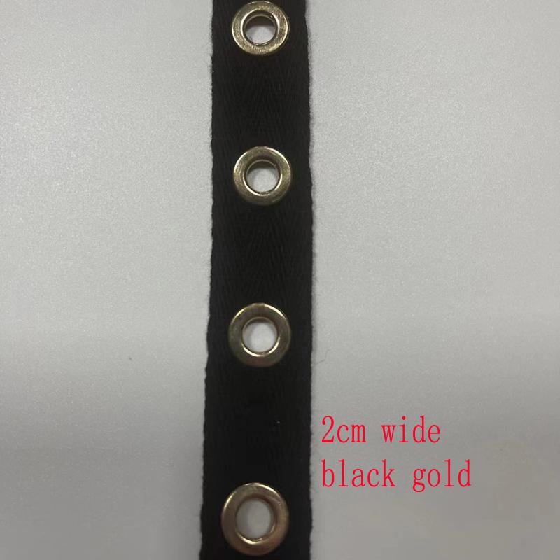 4 Meter/Los 2cm/2,5cm breit Baumwollgurtband mit perforiertem Ring flacher Baumwollgürtel Spitze Kleidungsriemen Zubehör dekoratives Gurtband