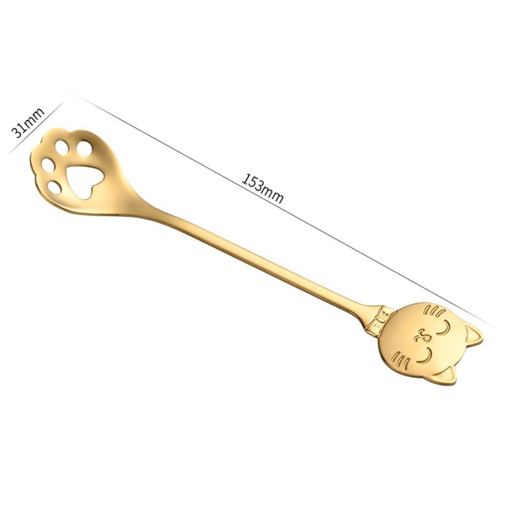 Stainless Steel Coffee Spoon Paw Design Stirring Spoon Cute Ice Cream Spoon  Tableware