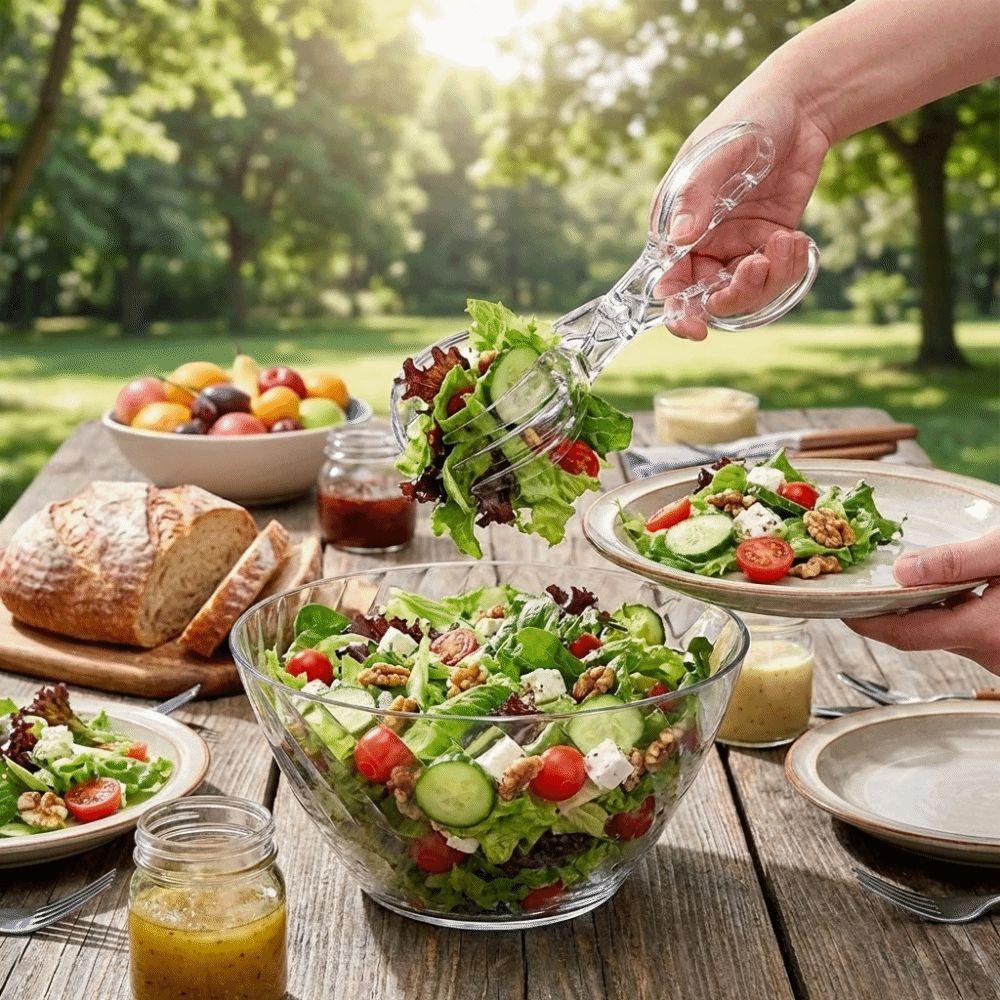 Professional Plastic Salad Tongs Food-Grade Serving Utensils Food Clip Anti-Slip Sanitary Kitchen Clamp Outdoor Barbecue