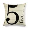 Black And White Minimalist Arabic Numerals Digital Printing Short Plush Pillow Covers For Sofa Office Cushion Cover Home Goods
