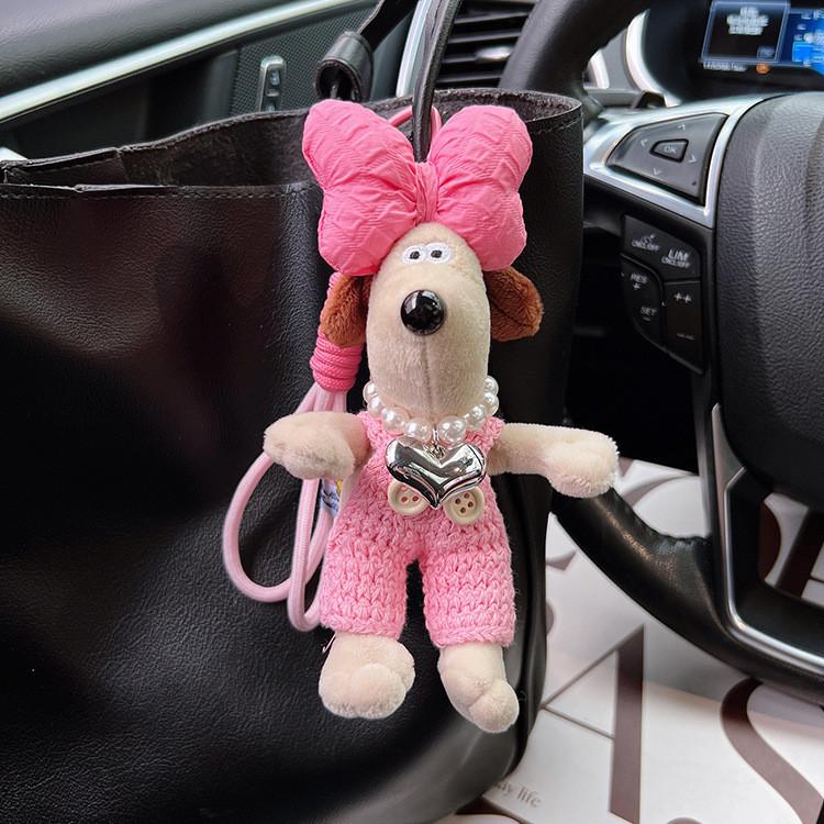 Overall Wallacegromit Cartoon Car Keychain Plush Material Perfect Gift