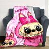 Labubu Blanket Durable Comfort Great For Bed Office Chair Seaside Four Seasons Universal Digital Print Birthday Christmas Gift Blanket