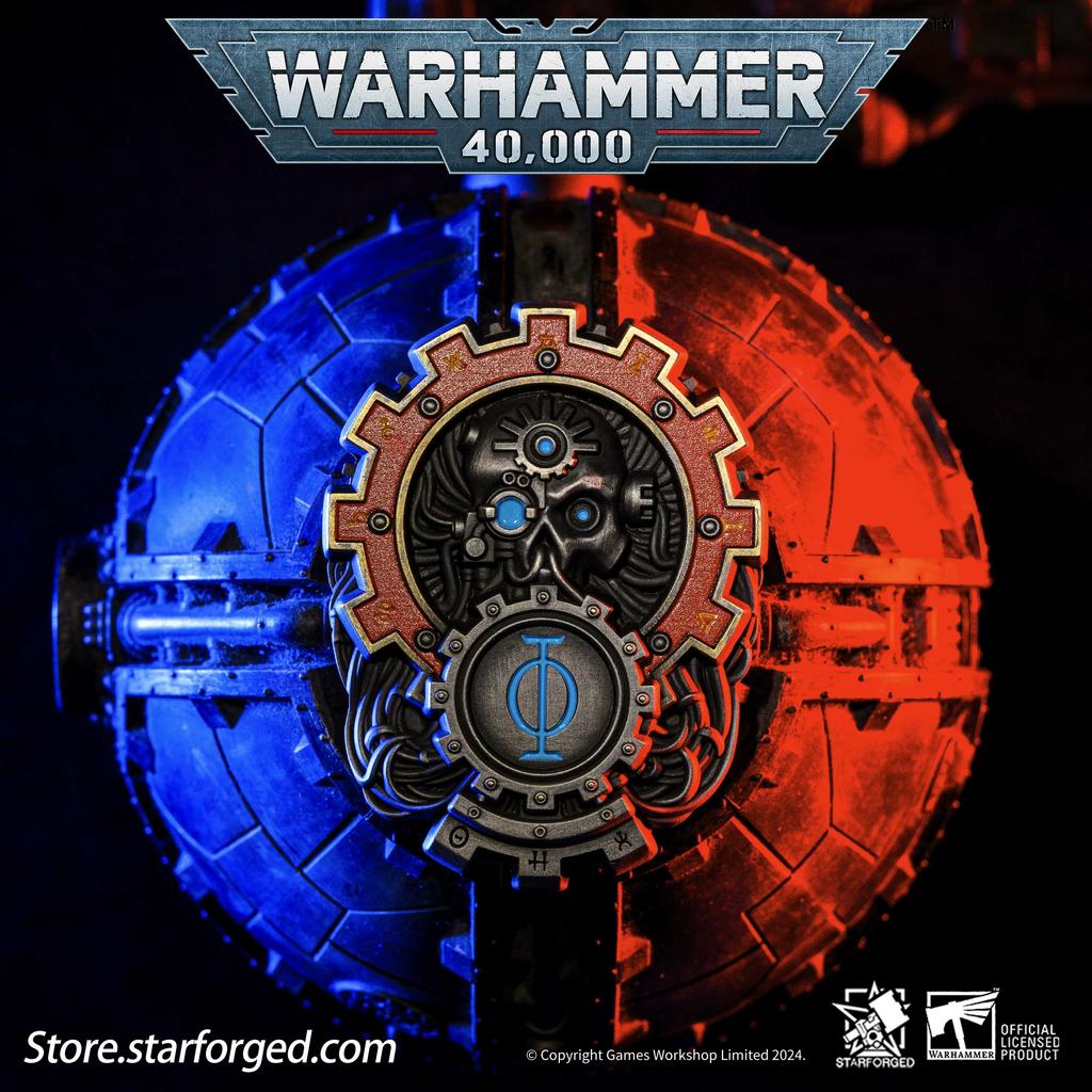 Starforged Star Casting, Spilla Periferica Warhammer 40K Ciondolo Collezione Gruppo di Battaglia Emblema della Religione del Dio Meccanico