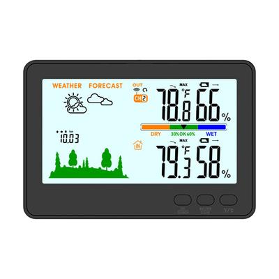 Indoor Outdoor Thermometer Hygrometer 433MHz Drahtlose Wetter Station LCD Backlit Temperatur