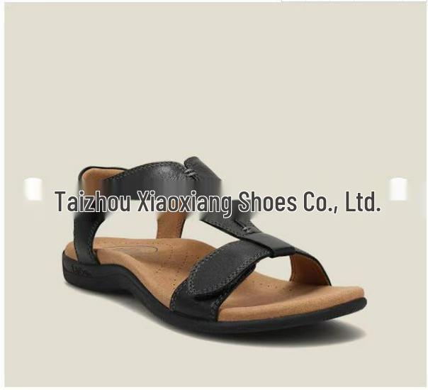 Plus Size 43 Thick-Soled Wedge Heel Women's Sandals with Magic Sticker Buckle Strap