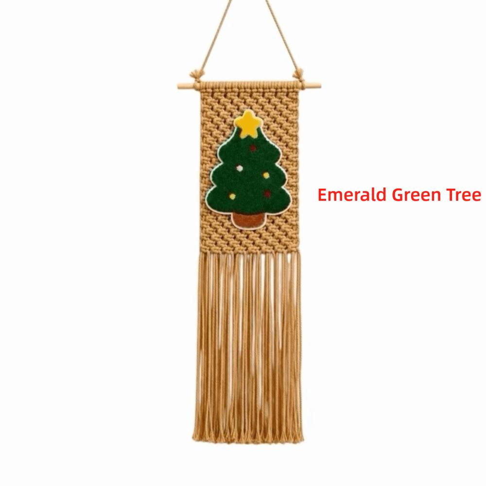 25x60cm Christmas Tapestry Tassel Fringe Holiday Wall Decoration Woven Wall Decor