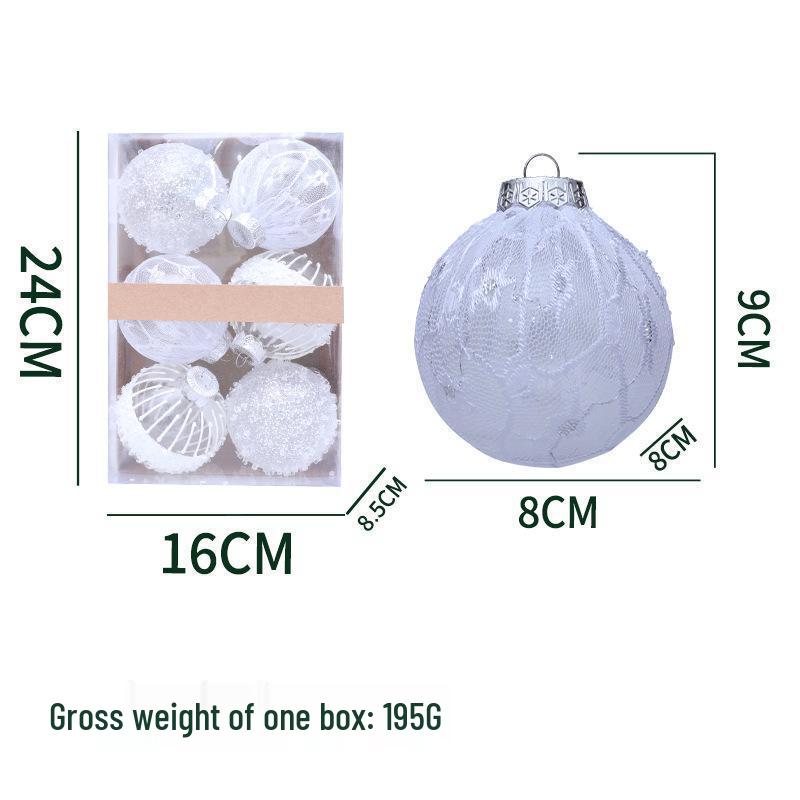 8CM Transparent Christmas Ball Set - New Style Christmas Tree Ornaments & Scene Decorations