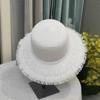 New Tassel Edge Straw Hat Women's Summer Seaside Beach Big Brim Vacation Wind Sun Protection Sunshade Straw Sun Hat