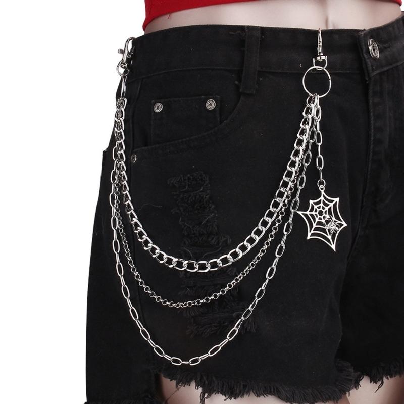Hosenkette Punk Jeans Geldbörsenkette Schmuck Unisex Hosen Verzierungen Ästhetische Halloween Kette für den täglichen Gebrauch und Partys