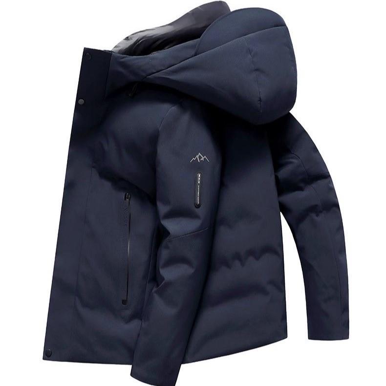 

Мужская модная пуховая куртка с капюшоном - Толстая, теплая, зимнее пальто свободного кроя Small синий