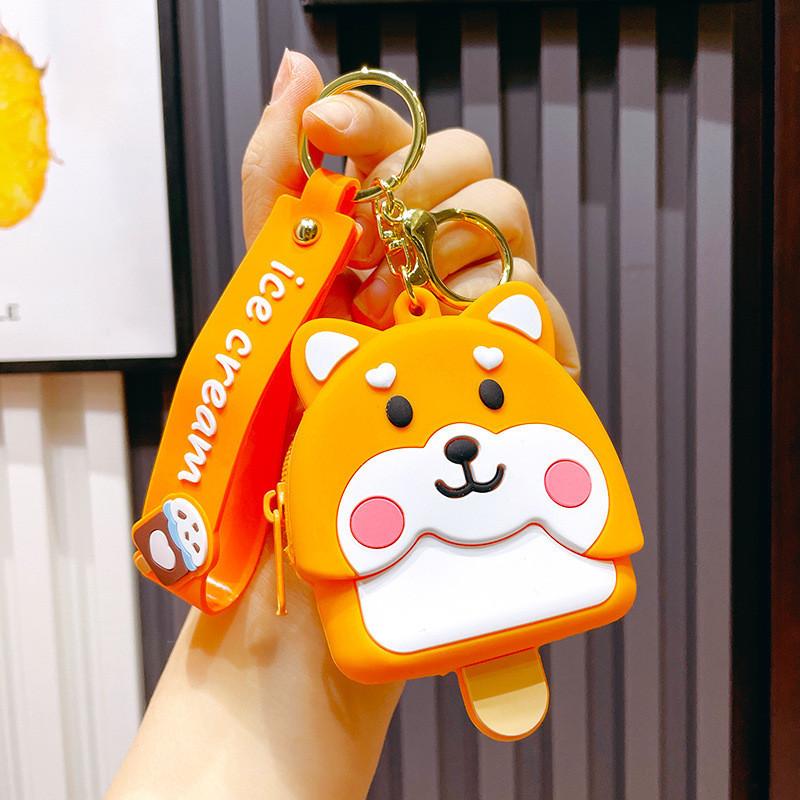 Cute Silicone Mini Coin Purse Adorable Cat Keychain Accessory For Gifts And Parties