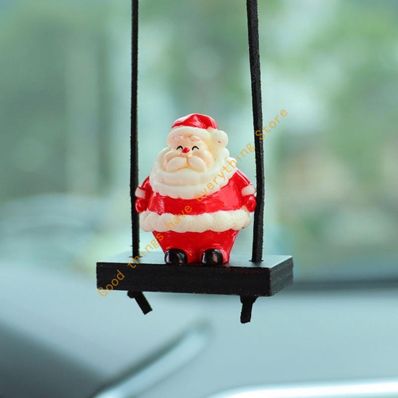 Resin Swinging Santa Christmas Decoration For Car Mirror Home Office Festival Decoration 55KF