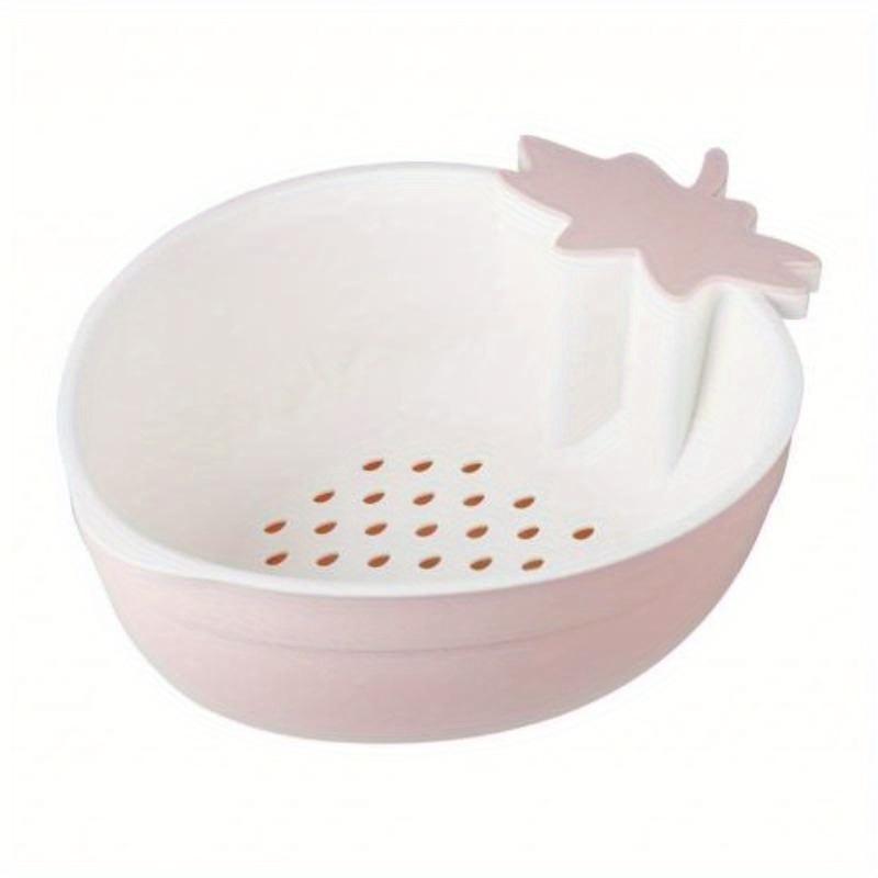 Household Water Fruit Basket Double Layer Strawberry Shaped Drainage Basket Storage Basket Kitchen Cleaning Tools