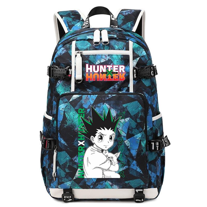 Hunter Anime School Bag Large Capacity Lightweight Student Backpack for Boys Girls Daily Use