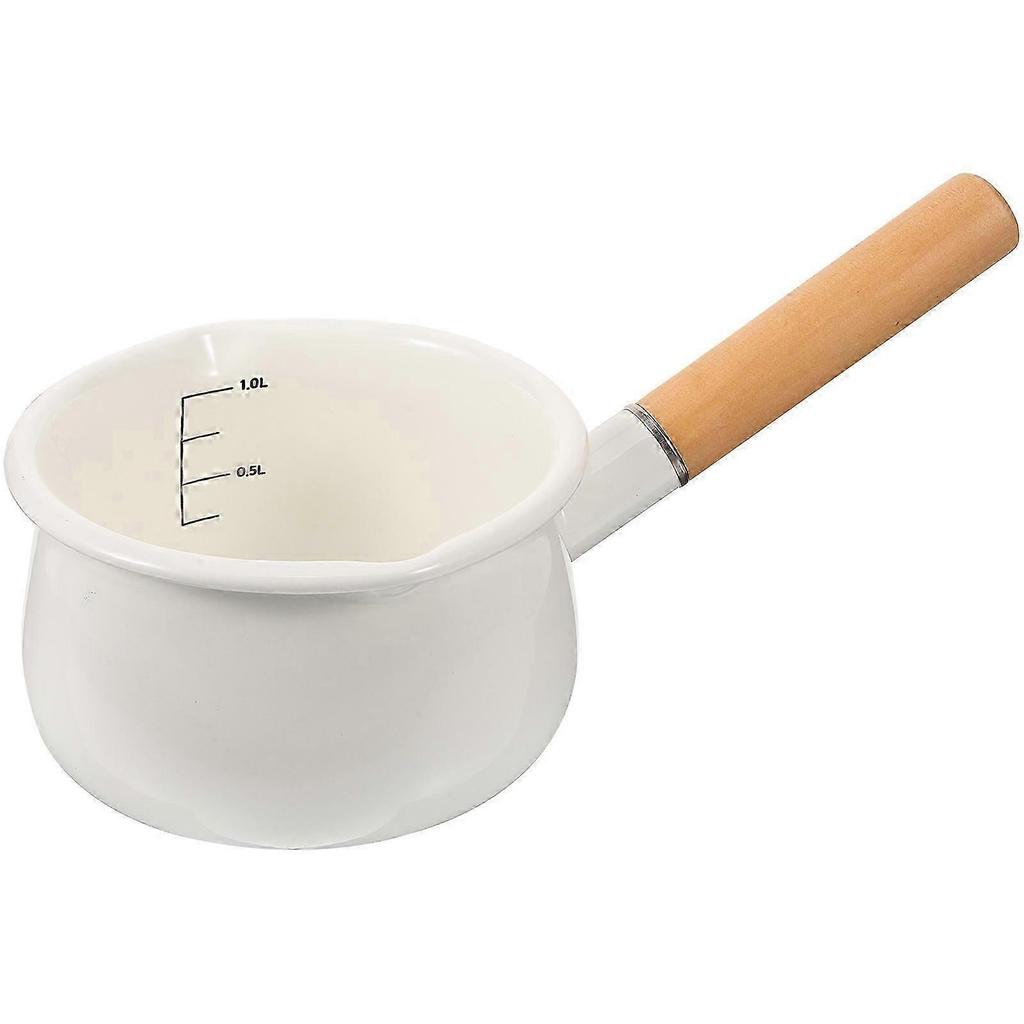 Emaille Milchkännchen Hitzebeständiger Milchsudtopf Handlicher Milcherhitzer Antihaftbeschichtete Saucepan