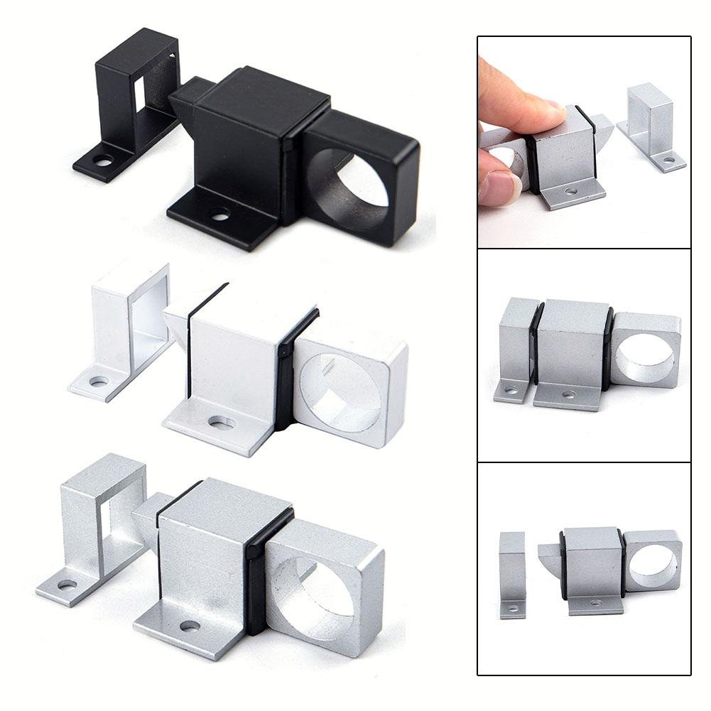 Door Bolt Latch Automatic Door Spring Bounce Lock Window Gate Security Pull Ring Aluminum Alloy Anti-Theft Self Closing Latch