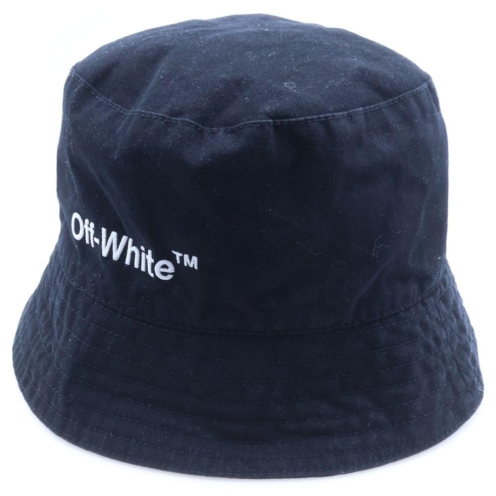 Used OFF-WHITE Logo Bucket Hat Black