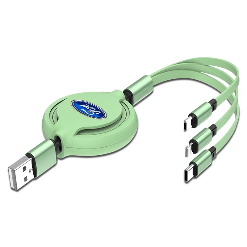 Am Auto montierter Teleskop-Drei-in-Eins-Handyladegerät für Ford Mustang ST line Mondeo Focus Fiesta Escape Kuga Ecosport Ranger EXplorer Aufkleber