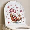 1sheets Cartoon Santa Claus Toilet Sticker Removable PVC Holiday Decoration for Bedroom Nursery Bathroom Toilet Decorat Stickers