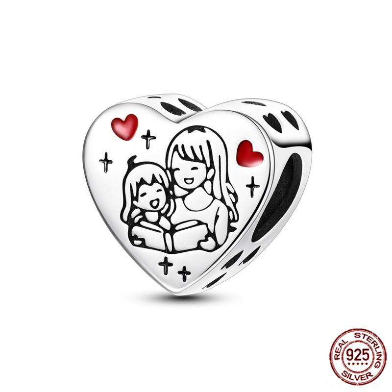Copper Love Heart-Shaped Family Boy Girl Pet Charms Fit Original Pendant Bracelet Friendshipbeads Diy Jewelry