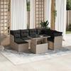 VidaXL Garden Lounge Set 8 Pcs with Light Grey Cushions Wicker 3266762