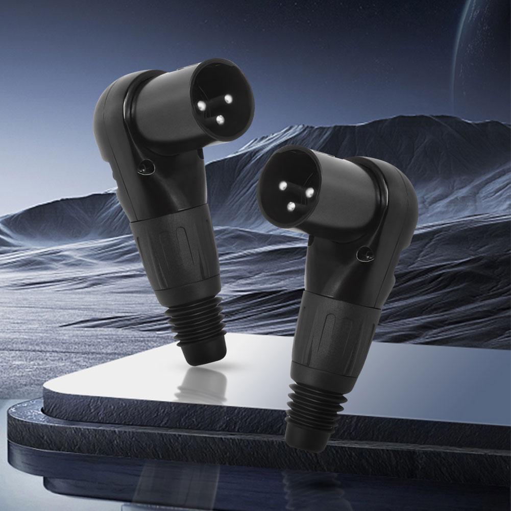 3Pin Adjustable XLR Right Angle Connector Right Angle 90 Degree Audio Wire Connector for Speaker Systems Radio Station