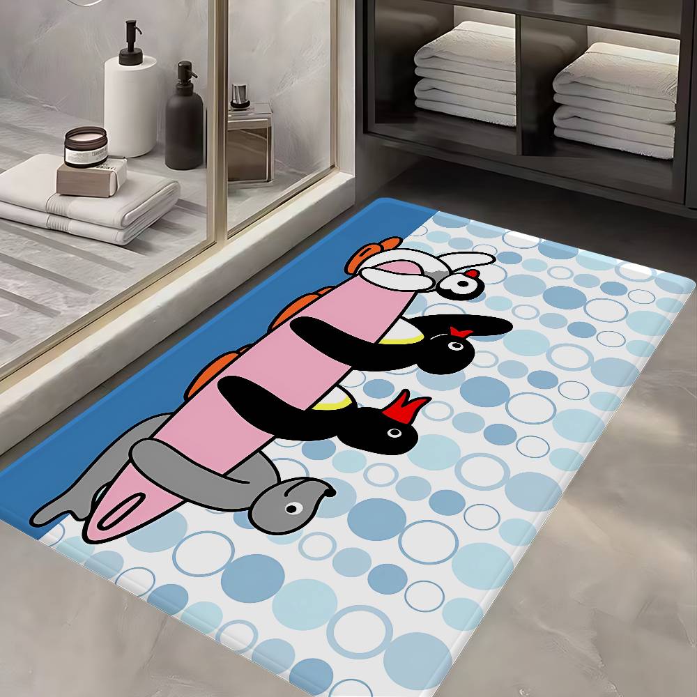 Funny P-Pingu Cute Cartoon Hallway Carpet Washable Non-Slip Living Room Sofa Chairs Area Mat Kitchen Doormat Area Rug