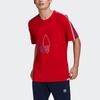 Adidas Originals Trefoil Fto Tee Contrast Embroidered Logo Stripe Sports Short Sleeve T-Shirt Men Tops Light-Crimson GR0534