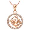 Rose Gold Color Twelve Constellations Zircon Pendant Necklace Female Jewelry